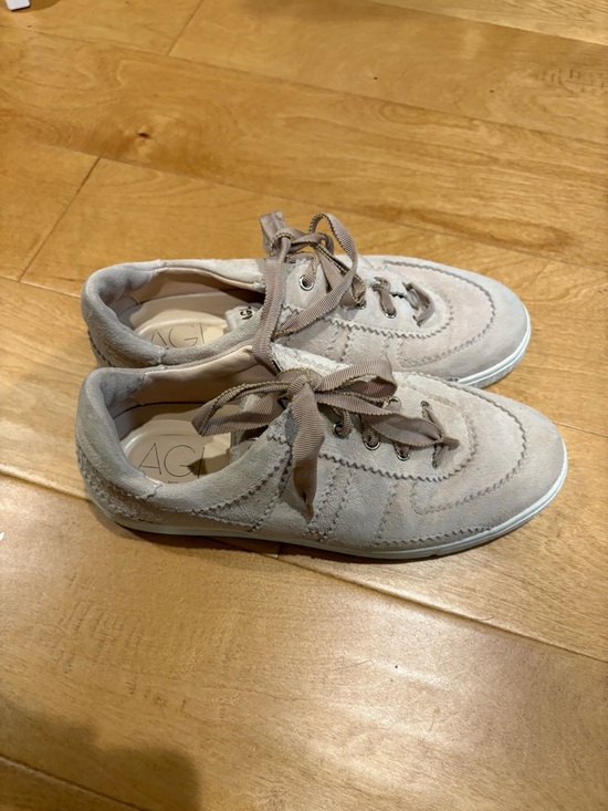 Agl Shoes - AGL Italy suede tennis shoes beige water resistant sz 39 9